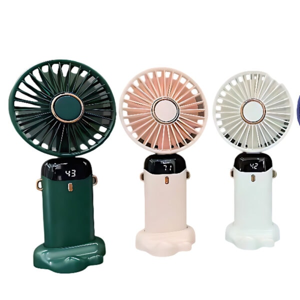 Telescopic Mini Fan with LED Display | Type-C Rechargeable | Adjustable & Portable