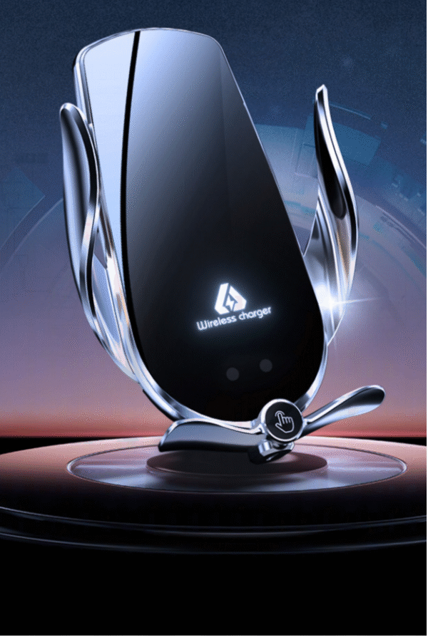 Magnetic Head Wireless Car Charger | 90° Rotating Infrared Auto-Sensing Mount