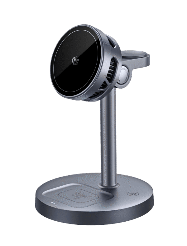 Qi2.2 25W Max 3-in-1 air-cooled magnetic wireless charging station | MagSafe fast charger for iPhone/Watch/Earphones