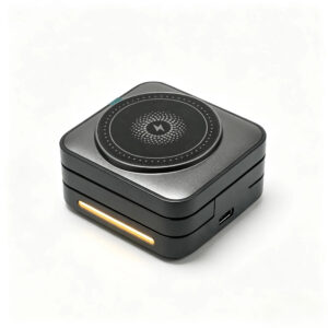 SST-WXC2635 magnetic wireless charger folded into a compact travel form