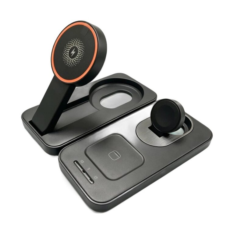 Flip-Cover 3-in-1 Magnetic Wireless Charging Station｜Desktop Wireless Charger for iPhone/Watch/Earbuds