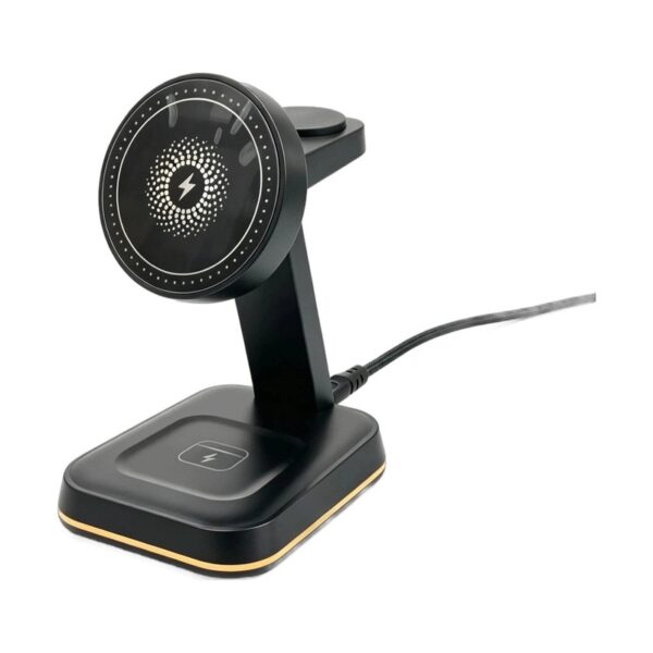 3-in-1 Magnetic Wireless Charging Stand | 15W Charger for Phone, Watch & Earbuds