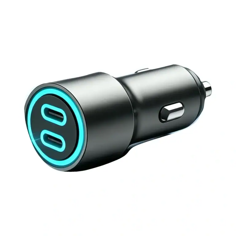 SST-CCH2608 dual USB-C car charger on white background